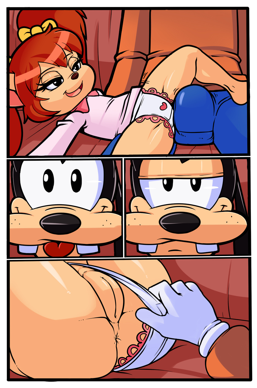 age_difference canine clothing cloudz comic disney dog dreamcastzx1 female goof_troop goofy_(disney) male mammal panties pistol_pete underwear young