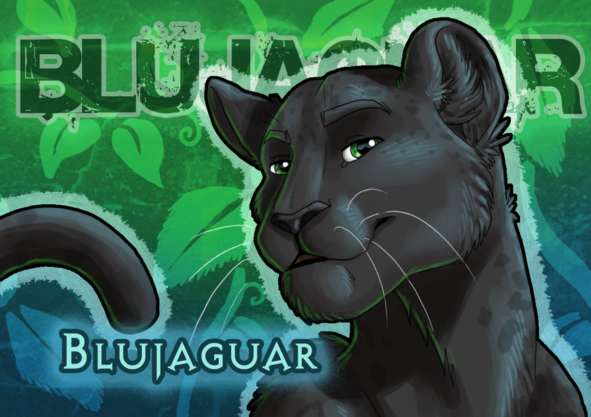 2008 anthro black_fur feline fur green_eyes jaguar male mammal solo zhivagod