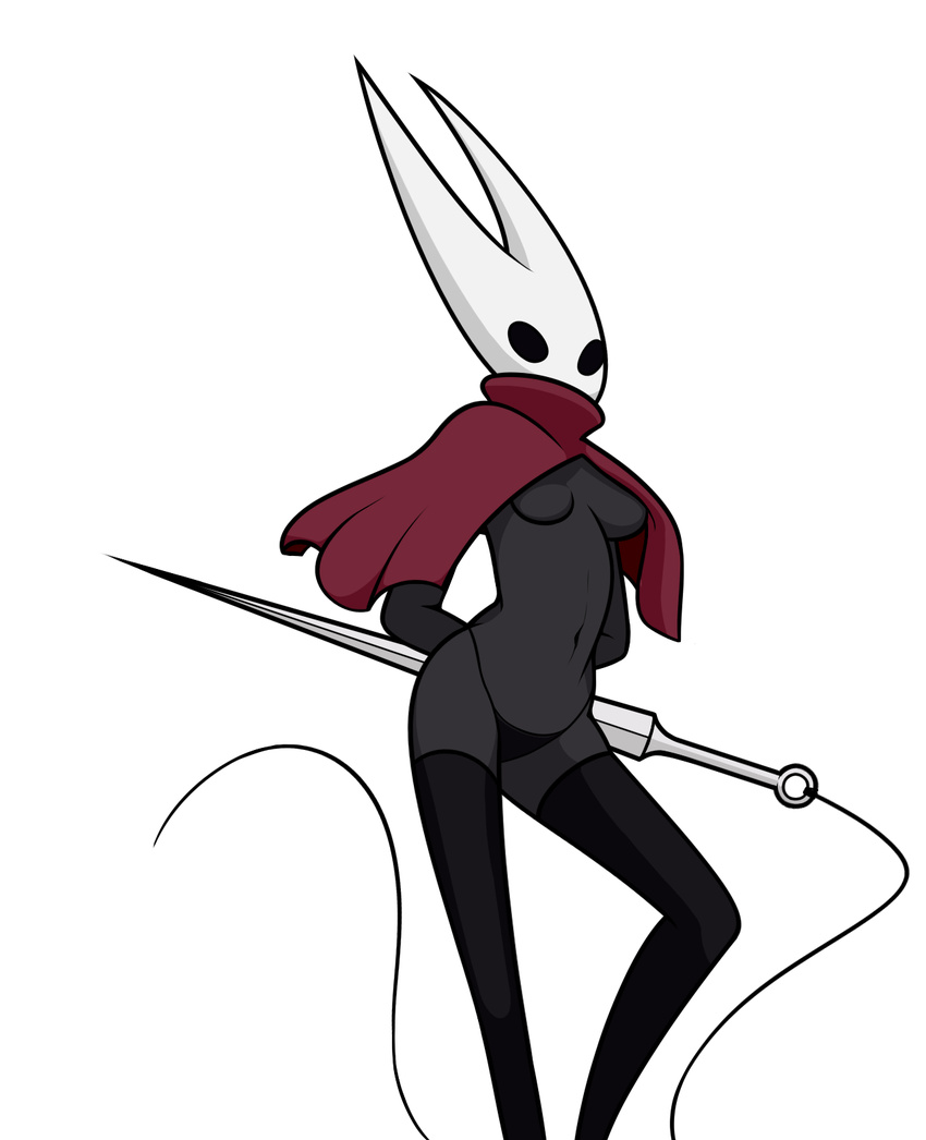 breasts clothed clothing empty_eyes female fenix31_(artist) hi_res hollow_knight hollow_knight_(species) hornet_(hollow_knight) humanoid legwear mrdoccon needle panties scarf skimpy solo thigh_highs underwear