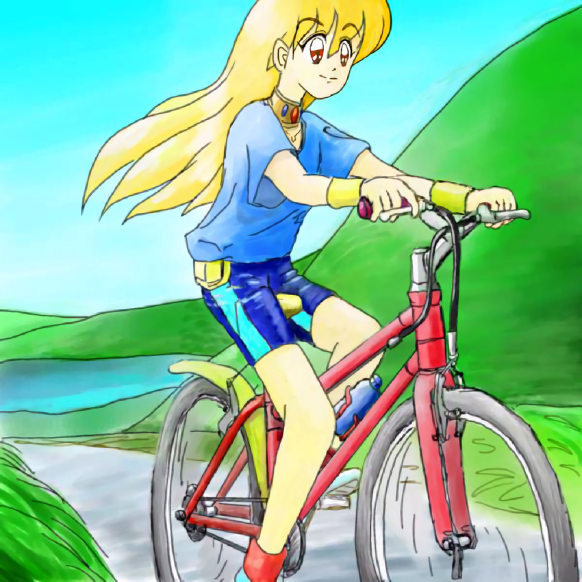 akazukin_chacha bike magical_princess mountian open_eyes riding