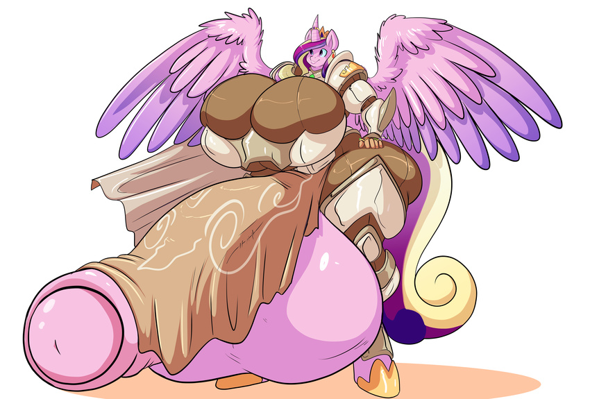 2017 absurd_res anthro anthrofied armor balls big_balls big_breasts breasts dickgirl ear_piercing equine feathered_wings feathers friendship_is_magic hair hi_res horn huge_balls huge_breasts hyper hyper_balls hyper_breasts hyper_penis intersex jaeh jewelry long_hair mammal multicolored_hair multicolored_tail my_little_pony necklace penis piercing princess_cadance_(mlp) purple_eyes simple_background solo spread_wings thick_thighs white_background wide_hips winged_unicorn wings