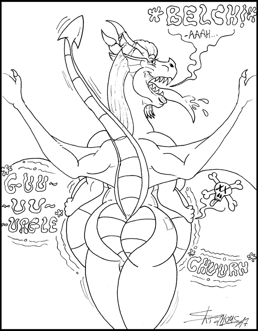 backview belly_noises bubble_butt burping butt death digestion dragon female skianous sloane_dr&auml;cher vore