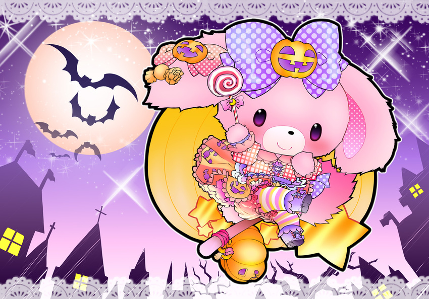 2016 bat beady_eyes bonbonribbon costume cute fur halloween holidays lagomorph mammal pink_fur rabbit sanrio solo 熊犬わんこ