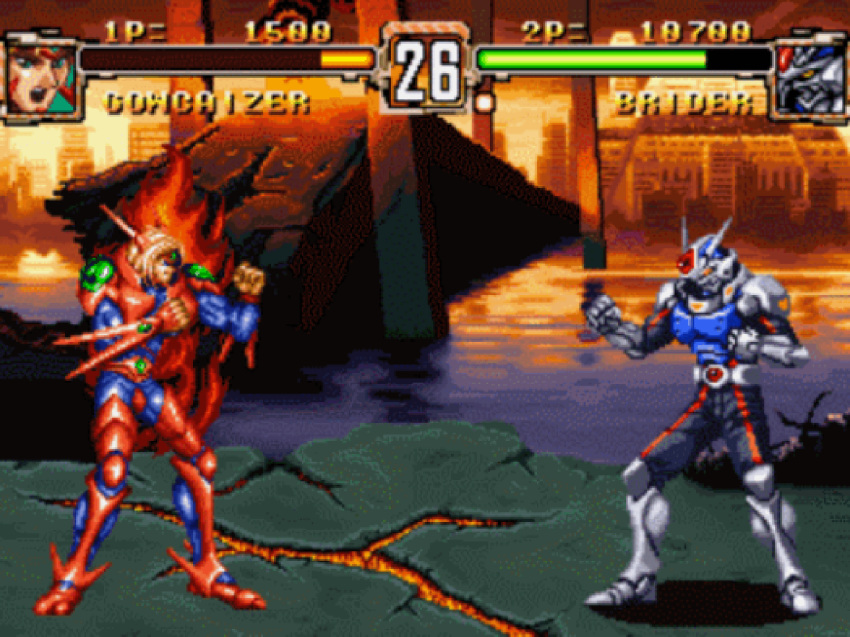 90s battle brider choujin_gakuen_gowcaizer dragon fighting fighting_game game kaiza_isato tachibana_ikki technos_japan