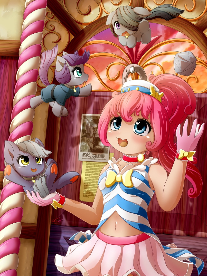 alternate_species clothed clothing earth_pony equine female feral friendship_is_magic gloves group hair hi_res hooves horse human human_focus humanized limestone_pie_(mlp) mammal marble_pie_(mlp) maud_pie_(mlp) my_little_pony open_mouth pink_hair pinkie_pie_(mlp) pony purple_hair sibling sisters symbianl underhoof