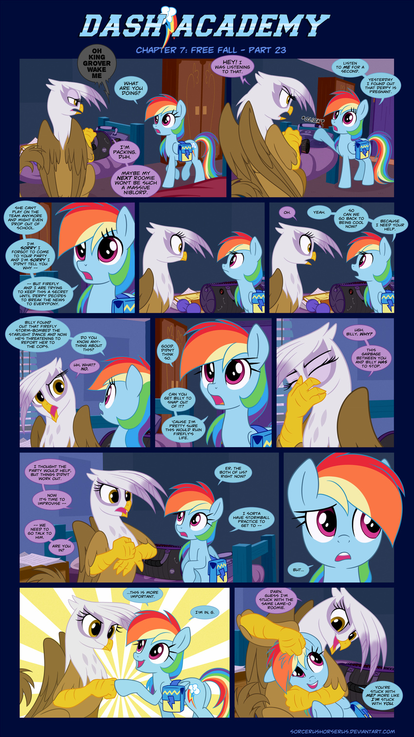 avian comic dialogue duo english_text equine friendship_is_magic gilda_(mlp) gryphon mammal my_little_pony pegasus rainbow_dash_(mlp) sorcerushorserus text wings