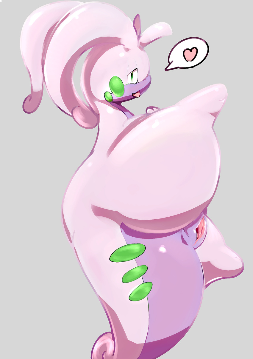 &lt;3 d5ma dragon female goodra green_eyes looking_at_viewer nintendo open_mouth pok&eacute;mon pussy solo tongue video_games