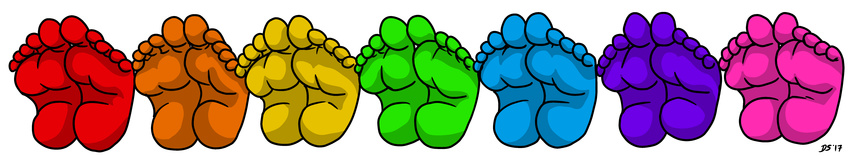 5_toes feet foot_fetish foot_focus humanoid_feet not_furry rainbow soles thedirtyshark toes