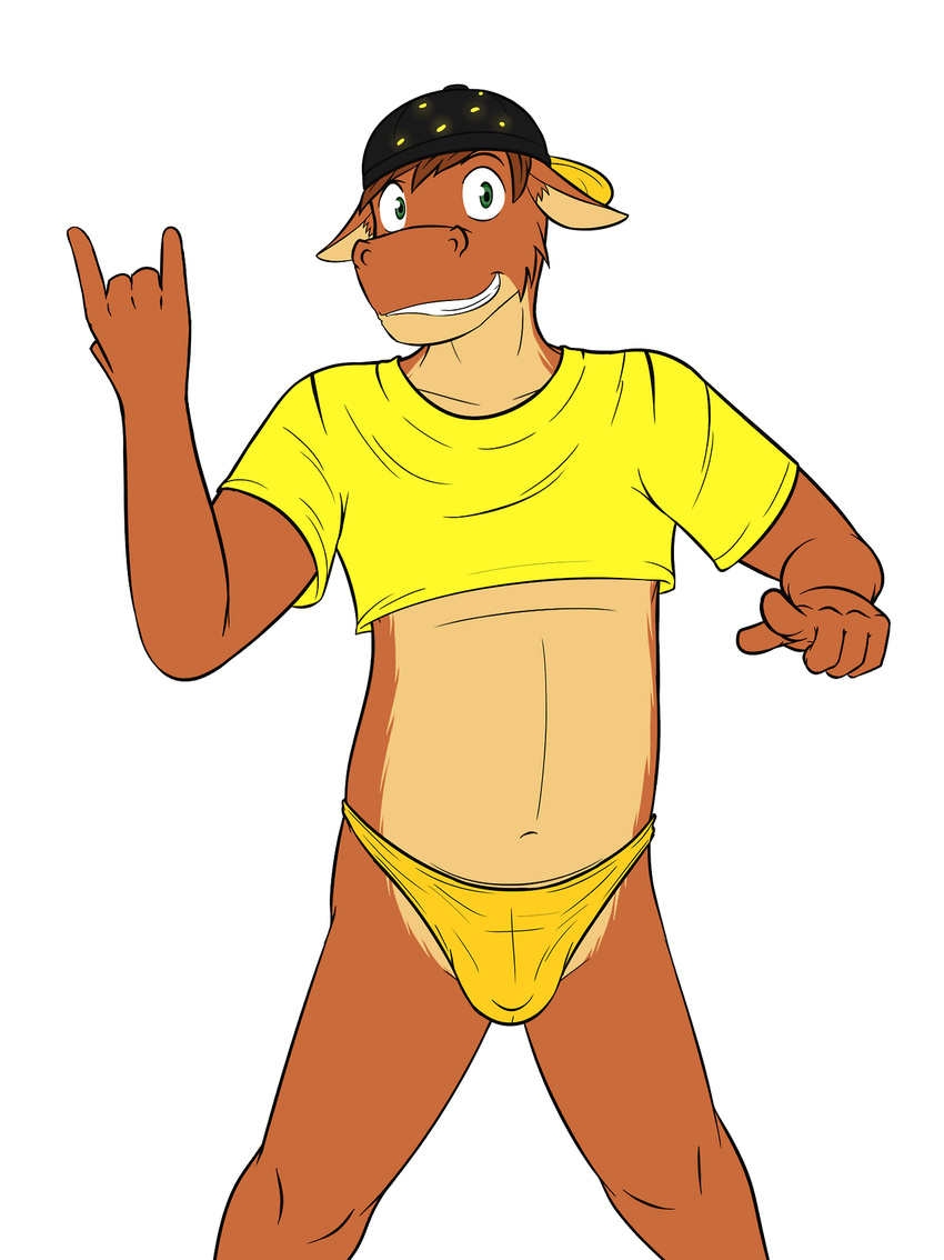 bovine cattle clothing fuze invalid_tag male mammal pose thong