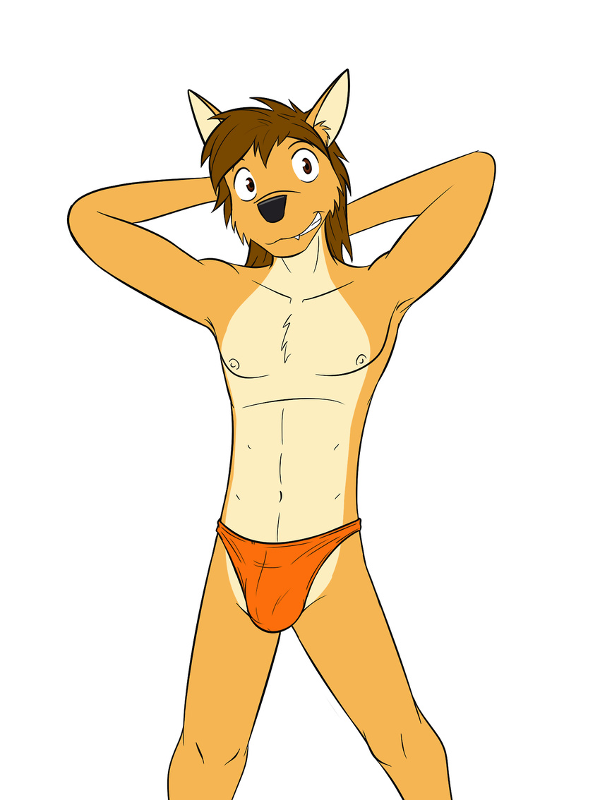 canine clothing coyote fangs fuze male mammal pose thong underwear