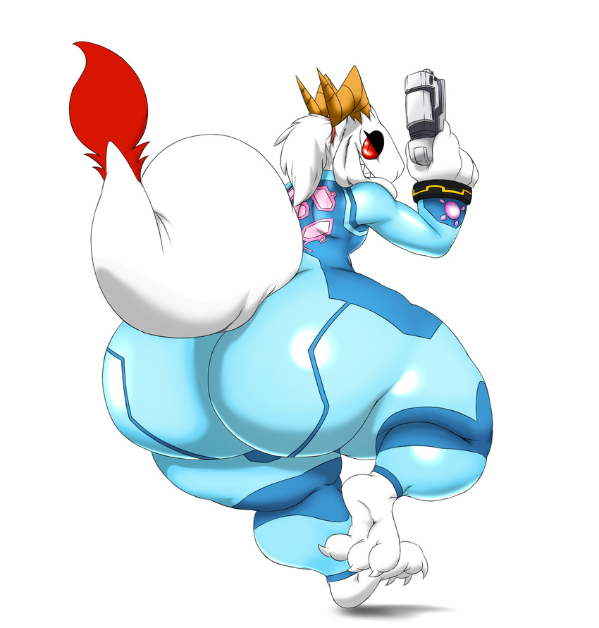 2017 big_butt butt dragon gun huge_butt hyper hyper_butt kingly_(artist) kingly_(character) male metroid nintendo paws ranged_weapon rubber sharp_teeth shiny solo tagme teeth thick_thighs video_games weapon wide_hips zero_suit