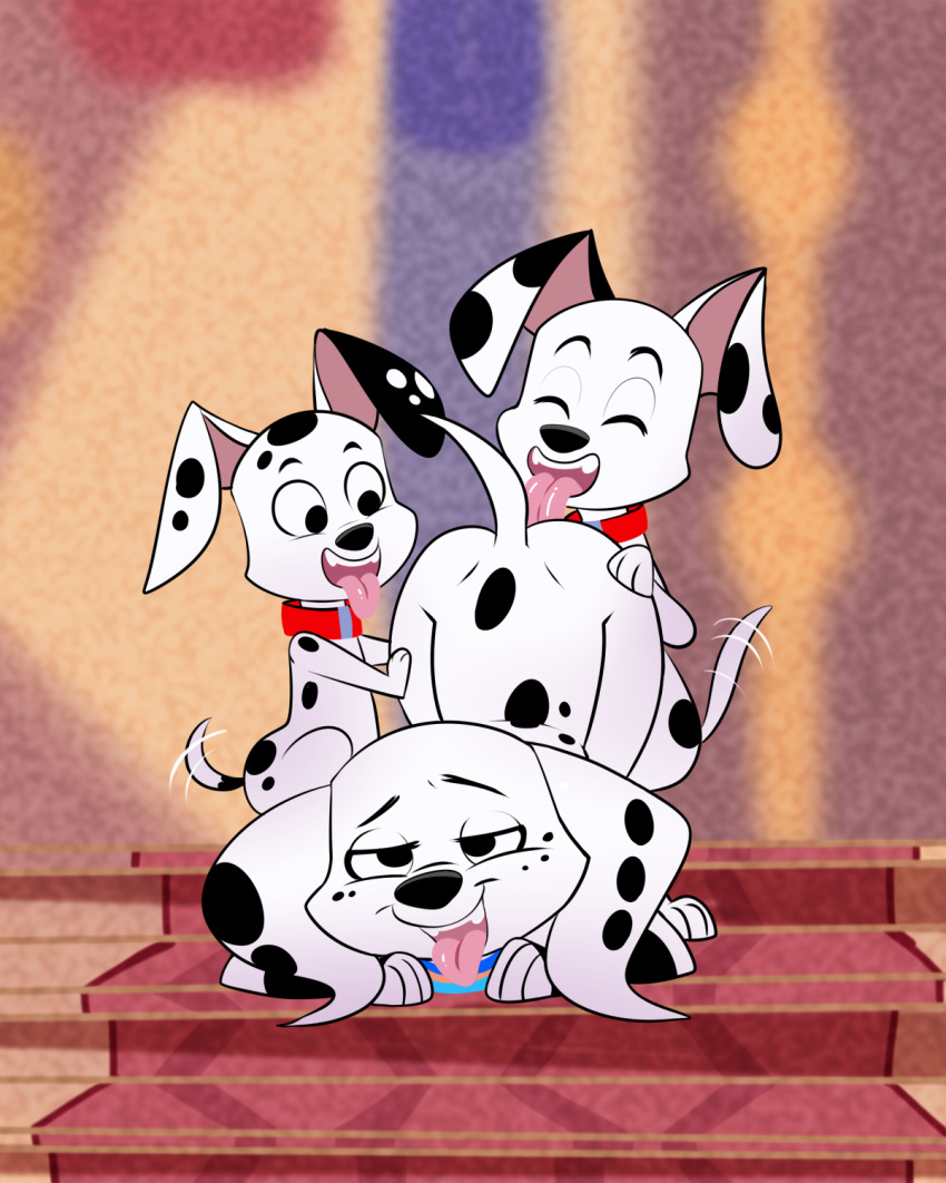 101_dalmatian_street 101_dalmatians 2018 black_fur brother brother_and_sister canine collar dalmatian disney dog dolly_(101_dalmatians) fangs female feral fur half-closed_eyes larger_female licking lonbluewolf male male/female mammal multicolored_fur open_mouth sibling sister size_difference smaller_male spots spotted_fur teeth tongue tongue_out two_tone_fur white_fur