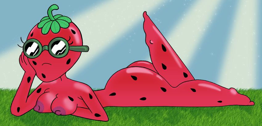 anthro breasts drupe food fruit not_furry ok_k.o.!_let's_be_heoes strawberry