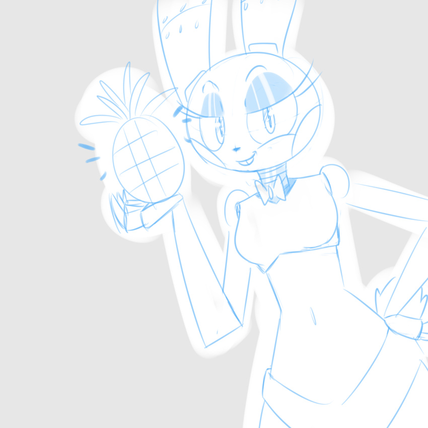 bow_tie eyelashes eyeshadow female five_nights_at_freddy's five_nights_at_freddy's_2 food fruit gld_fsh hand_on_hip lagomorph machine makeup mammal pineapple robot species: toy_bonnie_(fnaf) video_games