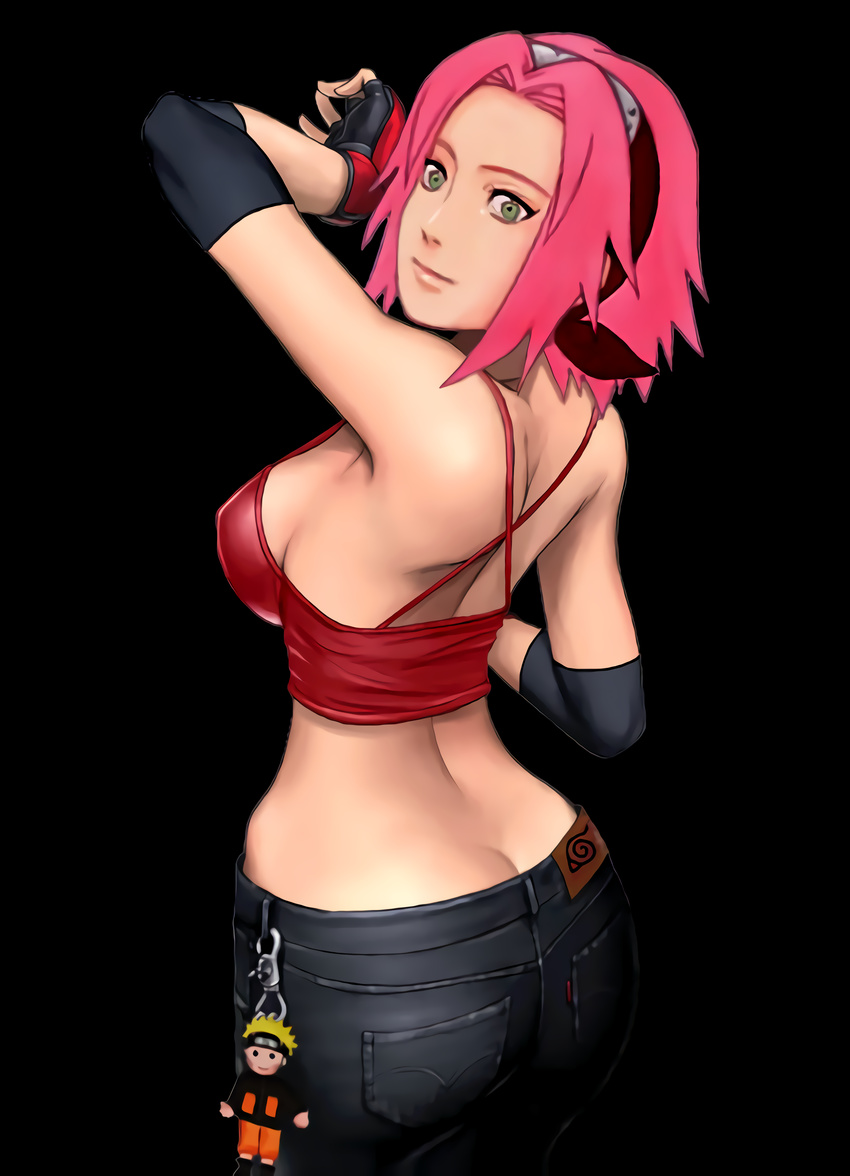 haruno_sakura jeans jeans_tight naruto sakura