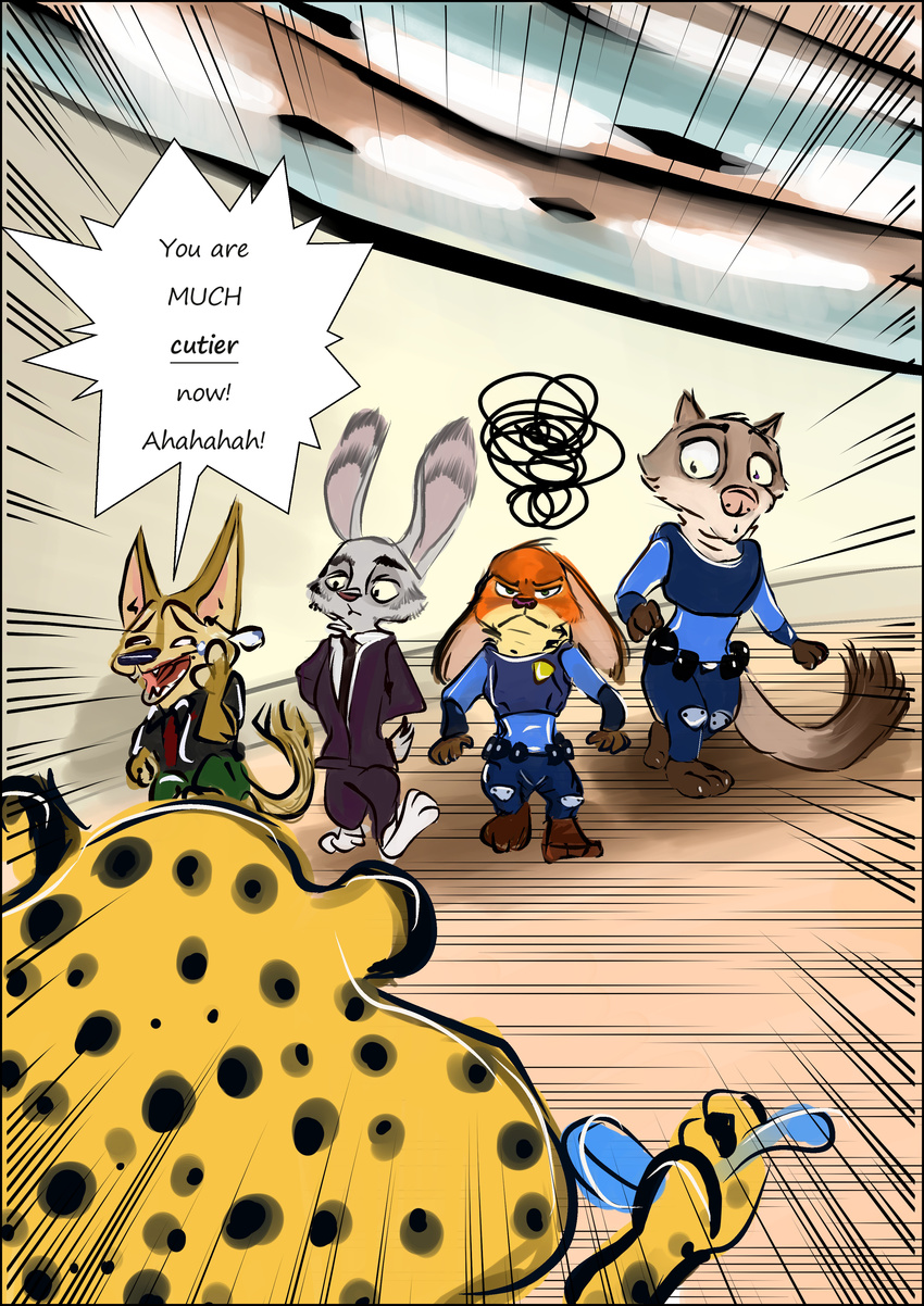 2017 absurd_res anthro benjamin_clawhauser canine comic disney fennec finnick fox fur grey_fur hi_res jack_savage judy_hopps lagomorph mammal murlik nick_wilde rabbit zootopia