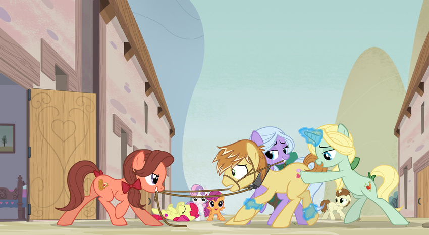 2017 apple_bloom_(mlp) building collar equine evilenchantress feather_bangs_(mlp) feral friendship_is_magic group horn horse house imminent_rape leash magic mammal my_little_pony pegasus pony scootaloo_(mlp) sweetie_belle_(mlp) town unicorn wings