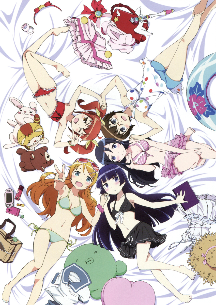 aragaki_ayase bikini cleavage gokou_ruri jpeg_artifacts kousaka_kirino kurusu_kanako megane ore_no_imouto_ga_konnani_kawaii_wake_ga_nai swimsuits tamura_manami yonezawa_masaru