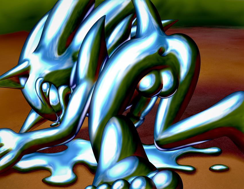 absurd_res anal anthro cum erection goo_creature hi_res humanoid_penis liquid liquid_metal machine male masturbation open_mouth penis robot robotization silverslime slime sonic_(series) sonic_the_hedgehog transformation