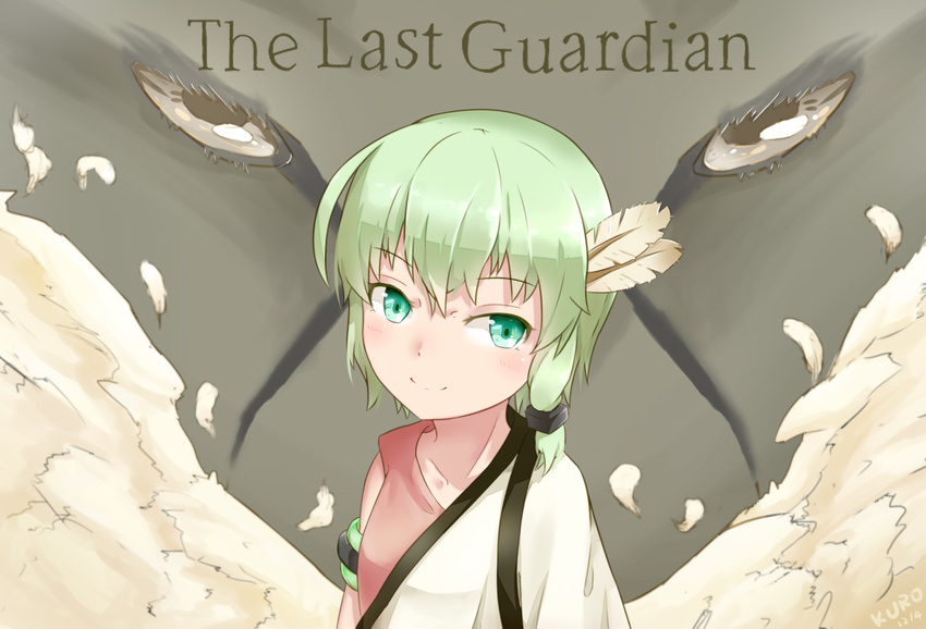 commentary_request green_eyes green_hair kuroda_kuwa the_last_guardian