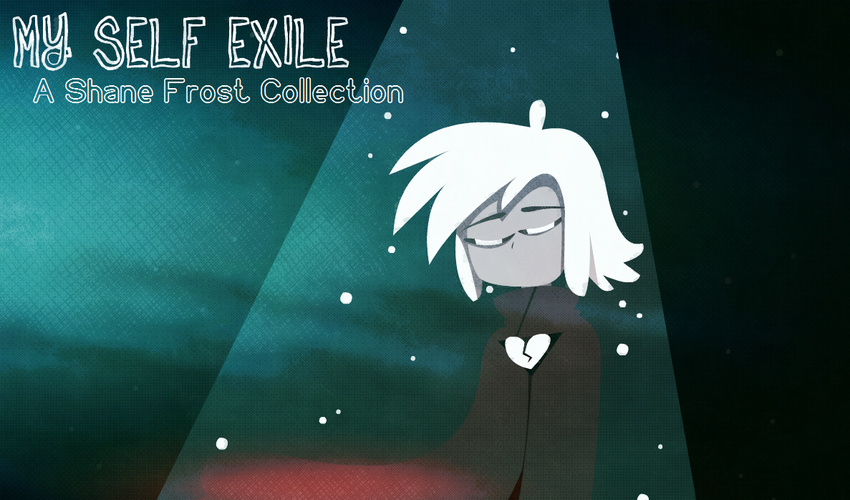&lt;/3 cloak clothed clothing english_text hair hi_res human light_ray male mammal sad shane_frost simple_background snow solo text