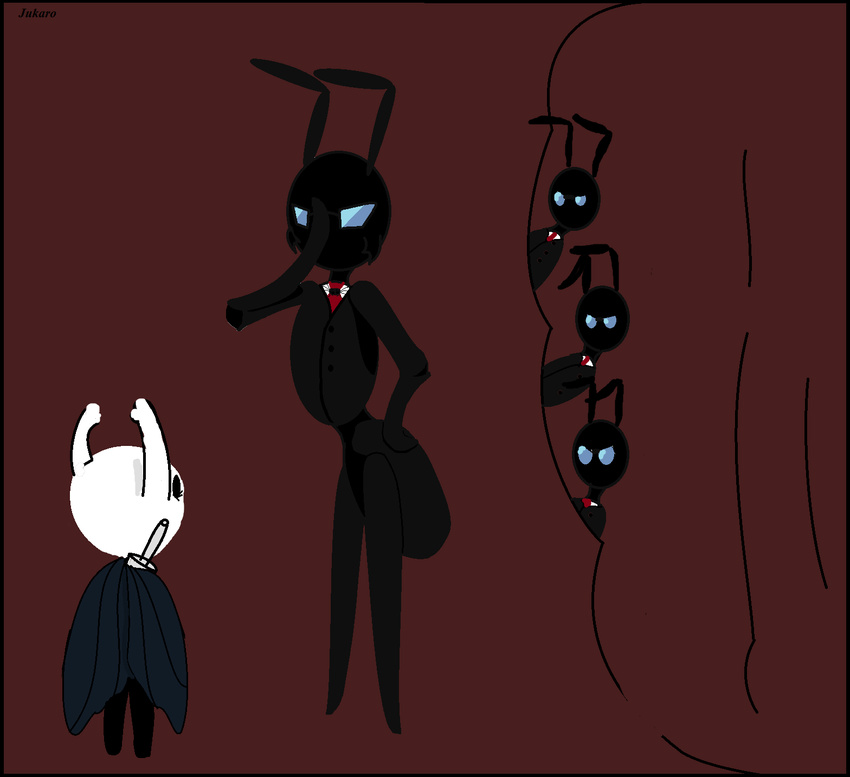 147_(nobody147) ant antennae anthro arthropod clothing eyewear fan_character glasses hollow_knight insect jukaro nobanty protagonist_(hollow_knight) simple_background suit