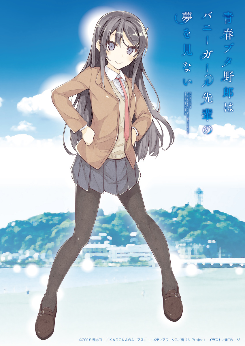 mizoguchi_keiji pantyhose sakurajima_mai seifuku seishun_buta_yarou_series sweater