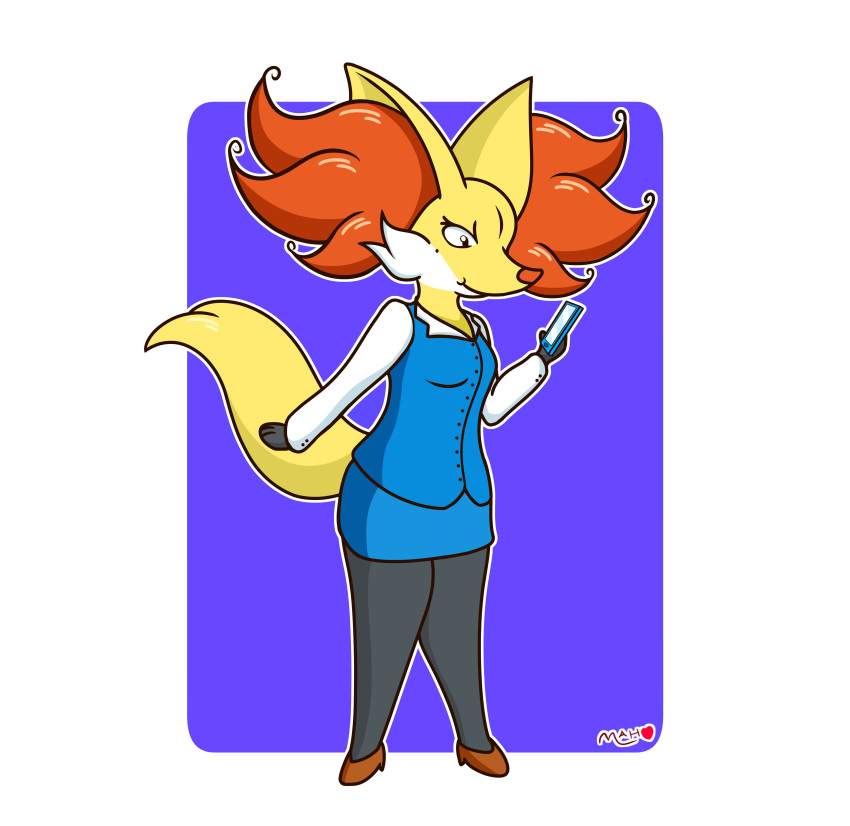 beauty_mark clothing delphox female hi_res mahoxy nintendo pok&eacute;mon pok&eacute;mon_(species) solo video_games