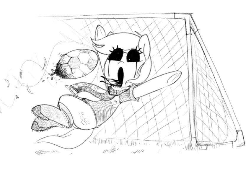 ball clothing derp_eyes derpy_hooves_(mlp) equine female football_(disambiguation) friendship_is_magic goal_keeper goalie goalkeeper horse mammal mcsweezy monochrome my_little_pony pony scarf soccer soccer_ball solo sport whydomenhavenipples