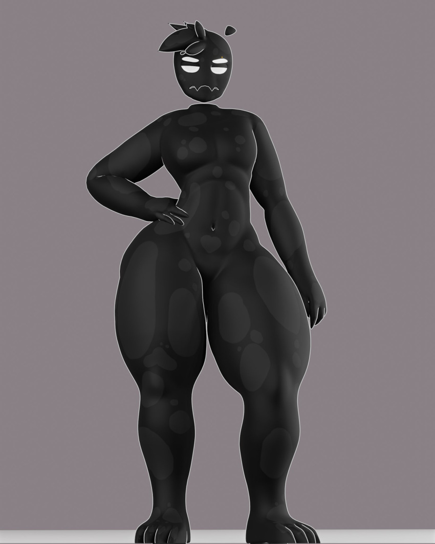 3d_(artwork) 4_fingers 4_toes ambiguous_gender anxiboi big_butt black_body black_goo blender_(software) butt digital_media_(artwork) eyebrow_piercing eyebrows facial_piercing feet fingers frown goo_creature goo_humanoid gradient_background hand_on_hip hand_on_own_hip hi_res humanoid looking_at_viewer male_(lore) marc_(impishdude) outline piercing scowl simple_background snout solo teeth thick_thighs toes white_eyebrows white_eyes white_outline