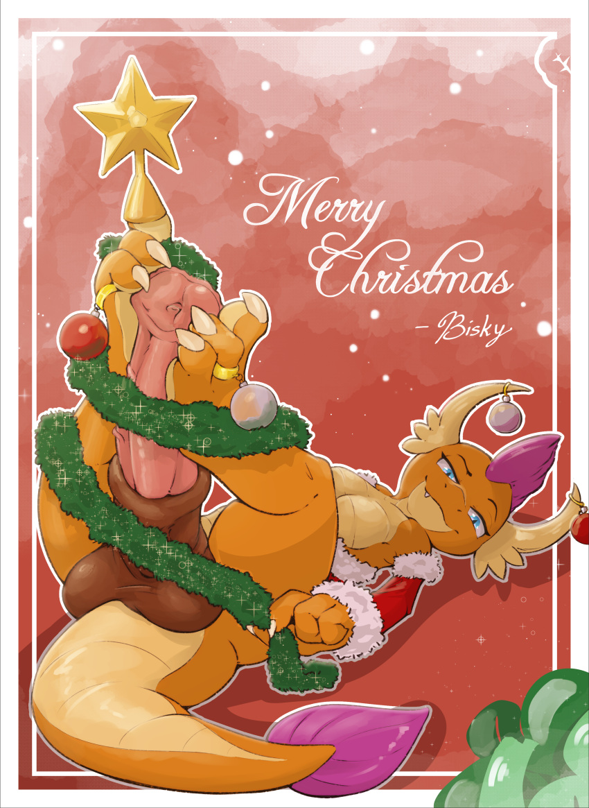 absurd_res animal_genitalia animal_penis autofootjob balls biskydraws breasts christmas christmas_clothing clothing digit_ring dragon equine_genitalia equine_penis feet foot_fetish foot_play footjob friendship_is_magic genitals gynomorph hasbro hi_res holidays horn intersex jewelry looking_at_viewer masturbation my_little_pony penis ring sex smolder_(mlp) solo tail tinsel toe_ring toes