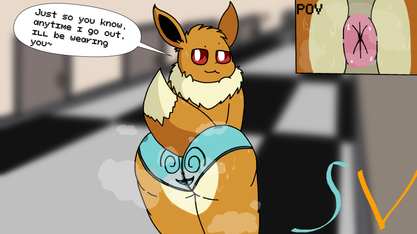 16:9 2023 4k absurd_res anthro anus bodily_fluids brown_body brown_fur butt canid canine chase(speedyvibes) digital_drawing_(artwork) digital_media_(artwork) duo eevee english_text feizao_(kaiju_paradise) flint(speedyvibes) fur generation_1_pokemon hi_res male male/male mammal multicolored_body multicolored_fur musk musk_clouds musk_fetish musky_butt nintendo pokemon pokemon_(species) shaded simple_background speedyvibes sweat sweaty_butt sweaty_underwear tail text transformation underwear_transformation watermark widescreen