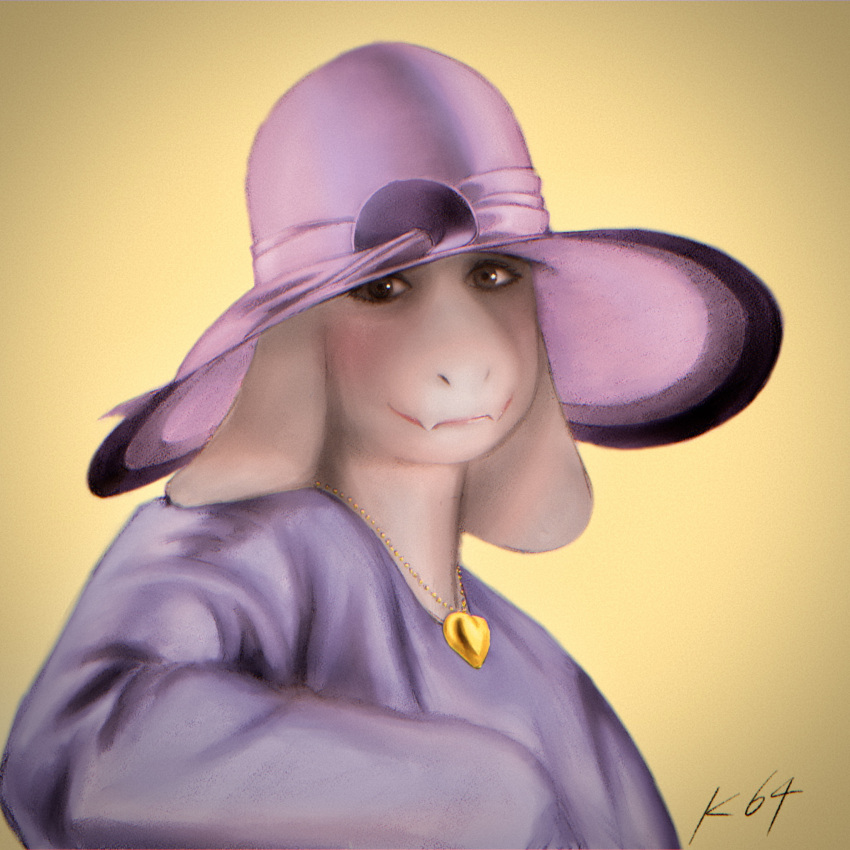 1:1 2024 anthro boss_monster_(undertale) bovid caprine clothing female fur goat hat headgear headwear hi_res komm64 mammal smile solo sun_hat toriel undertale_(series) white_body white_fur