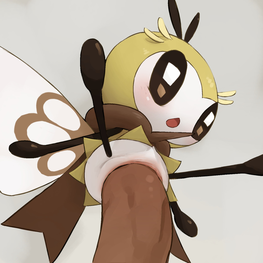 2016 anthro arthropod bee_fly erection female fly grey_background hi_res insect insect_wings large_penetration male male/female nintendo penetration penis pok&eacute;mon pseudo_clothing pussy ribombee ridiculous_fit scarf simple_background size_difference smaller_female solo_focus video_games wings youjomodoki