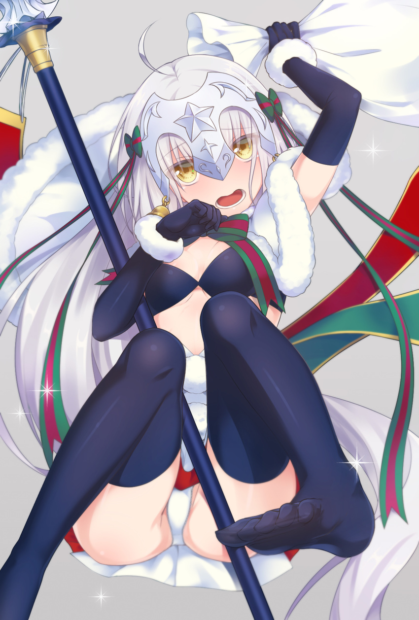 fate/grand_order jeanne_d'arc_alter_santa_lily thighhighs toujou_masateru weapon