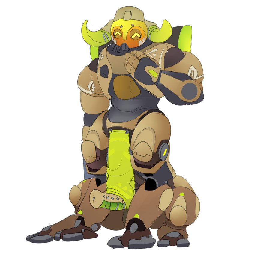 animal_genitalia animal_penis balls dickgirl digital_media_(artwork) equine equine_penis erection female fish-ears horn intersex living_machine machine mammal not_furry omnic orisa_(overwatch) overwatch penis robot simple_background solo taur video_games