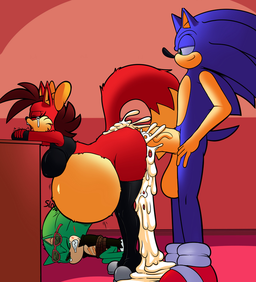 big_penis bound canine cuckold cum cum_in_pussy cum_inflation cum_inside cum_leaking denizen1414 dreamcastzx1 excessive_cum female fiona_fox fiona_the_fox fox group hedgehog huge_penis inflation male male/female mammal penis rope scourge_the_hedgehog sonic_(series) sonic_the_hedgehog