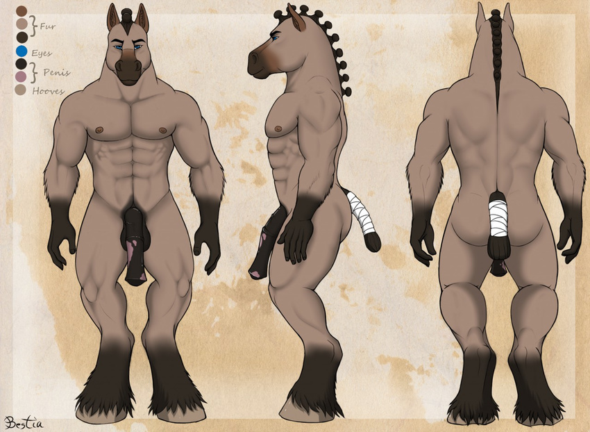 2016 5_fingers abs anatomically_correct anatomically_correct_penis animal_genitalia animal_penis anthro balls biceps biped black_balls black_fur black_mane black_nipples black_penis black_tail blue_eyes brown_fur color_swatch digital_media_(artwork) draft_horse elbestia equine equine_penis eyebrows facial_markings front_view fur gloves_(marking) grey_fur grey_hooves hooves horse humanoid_hands inner_ear_fluff long_penis looking_at_viewer male mammal mane markings medial_ring model_sheet mottled_penis multicolored_fur multicolored_penis multiple_angles muscular muscular_male nipples nude pecs penis pepsi_(fa) pink_penis rear_view serratus shane_manning side_view signature simple_background snout solo standing tail_wraps tan_background textured_background two_tone_penis wraps