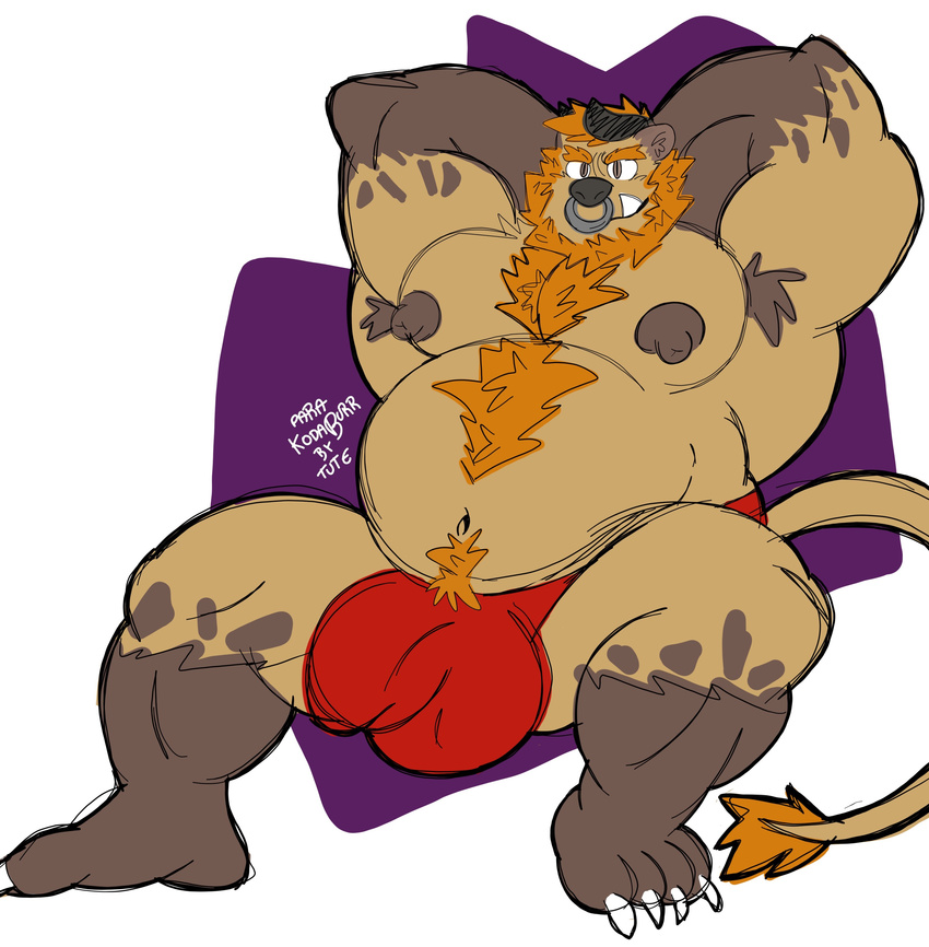 bear belly bulge invalid_tag koda_(character) male male/male mammal muscular nipples pecs tutexl