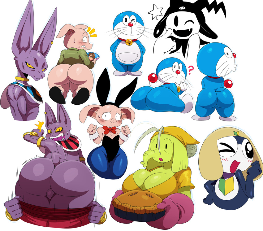 2015 ? adventure_time amphibian assisted_exposure balls beerus bent_over big_butt breasts bunny_costume butt cartoon_network cat champa clothed clothing costume demon doraemon doraemon_(character) dragon_ball dragon_ball_super elephant feline female food frog group human jack_frost_(megami_tensei) keronian looking_back magazine male mammal megami_tensei nipples one_eye_closed oolong pants_down pants_pull partially_clothed pie pig porcine sgt._frog sphynx sssonic2 sweat sweatdrop tamama tree_trunks
