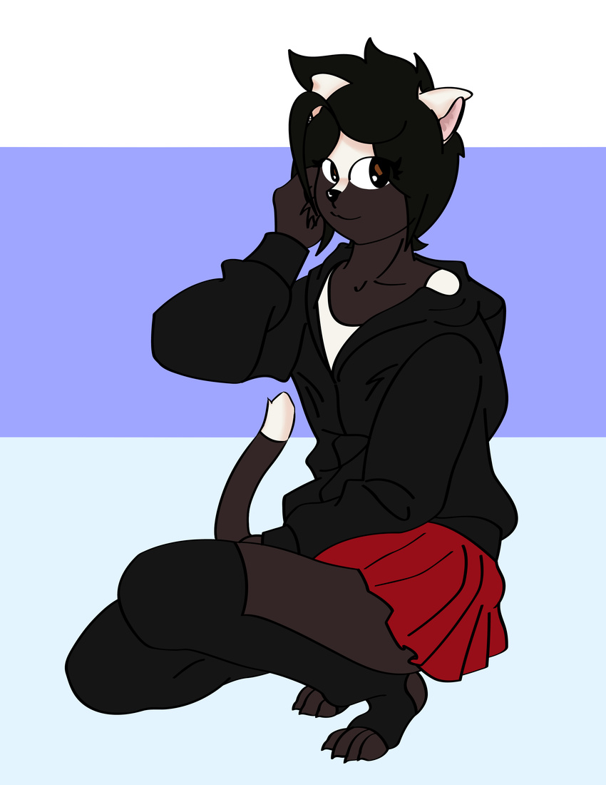 &lt;3 &lt;3_eyes anthro brown_eyes brushcat cat cheek_tuft clothed clothing crossdressing feline girly jenny_(brushcat) legwear male mammal toes tuft