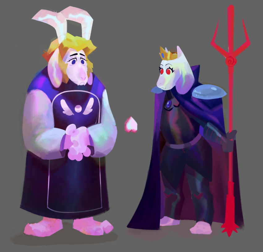 &lt;3 armor asgore_dreemurr blue_eyes boss_monster caprine crown delta_rune goat horn konkykong long_ears mammal red_eyes toriel undertale video_games