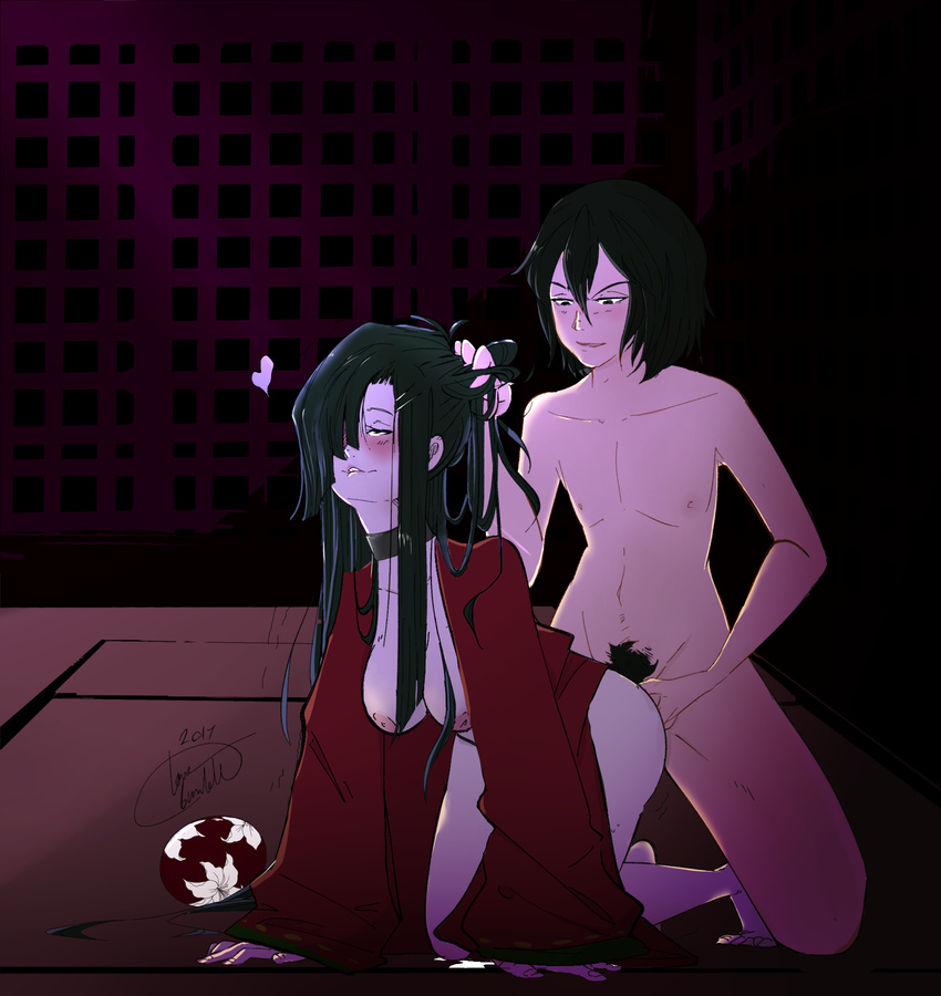 breasts doggystyle high_resolution kasugano_tsubaki long_hair mirai_nikki ouji_kosaka sex taken_from_behind