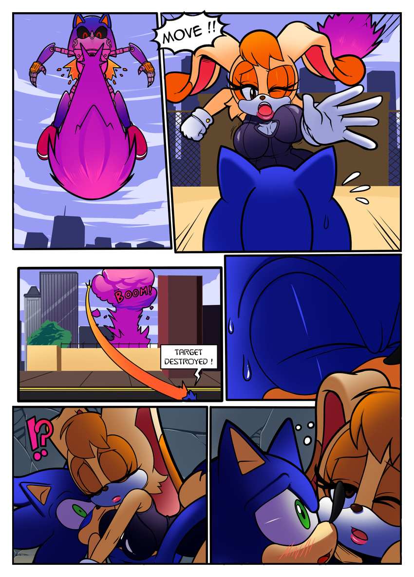 big_breasts breasts clothing comic dreamcastzx1 female hedgehog hi_res lagomorph male mammal one-piece_swimsuit rabbit raianonzika sonic_(series) sonic_the_hedgehog swimsuit vanilla_the_rabbit