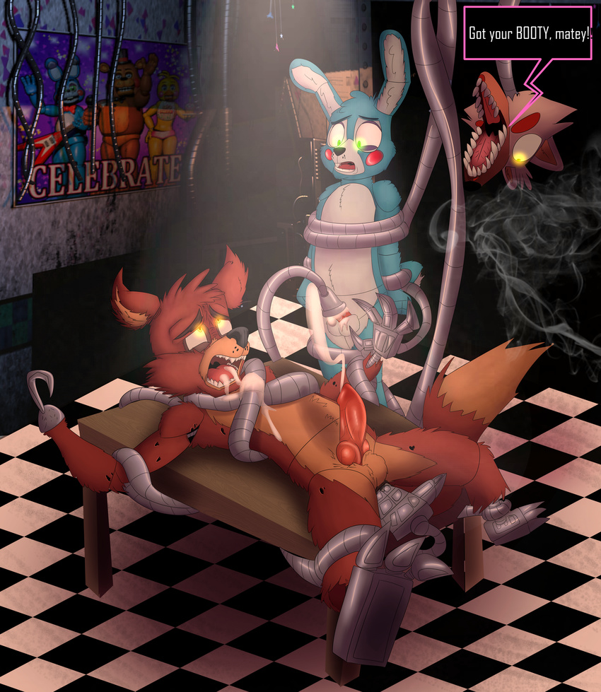 2017 anal anal_fingering anal_penetration animal_genitalia animatronic anthro anus balls canine cum cumshot digital_media_(artwork) ejaculation erection female fingering five_nights_at_freddy's five_nights_at_freddy's_2 forced fox foxy_(fnaf) fur gaycoon69 hi_res humanoid_penis interspecies knot machine male male/female male/male mammal mangle_(fnaf) nude open_mouth orgasm penetrable_sex_toy penetration penis rape robot sex sex_toy tentacles tongue toy_bonnie_(fnaf) video_games white_fur