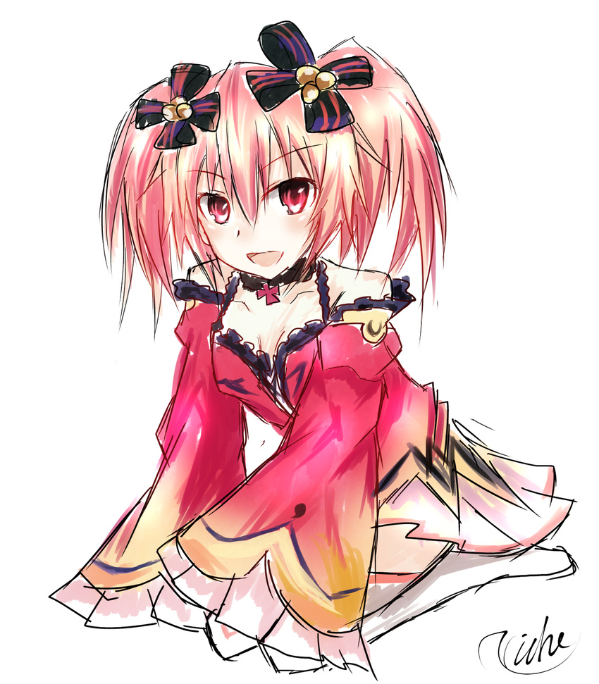 1girl alyn_(fairy_fencer_f) female looking_at_viewer niche-tan pink_eyes pink_hair solo