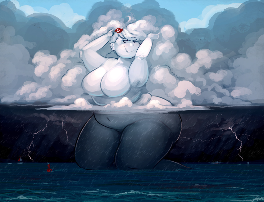 big_breasts breasts cloud cmile featureless_breasts female hair humanoid hurricane hurricane_irma not_furry personification secretgoombaman12345 slightly_chubby thick_thighs thunderstorm water wide_hips