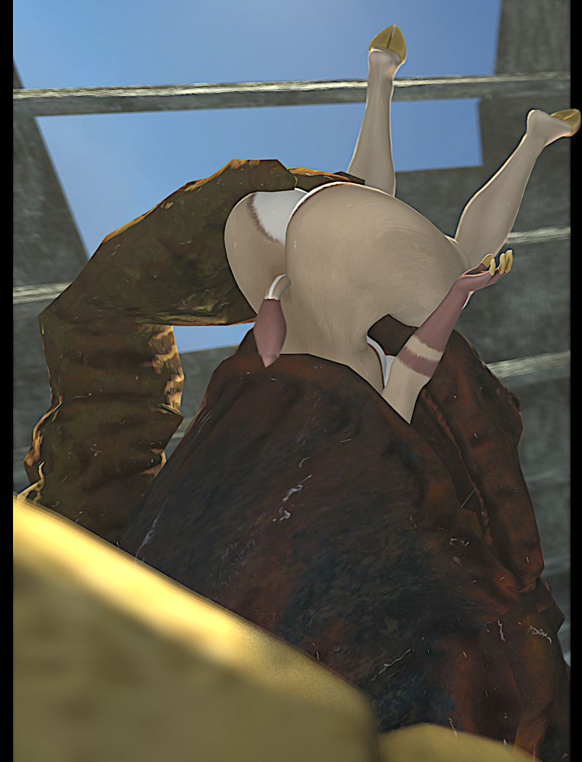3d_(artwork) anthro artist_kylebobby big_breasts big_butt bodily_fluids bovid breasts butt caprine digital_media_(artwork) duo female goat gulper hi_res mammal monster oral_vore poster saliva source_filmmaker_(artwork) vore