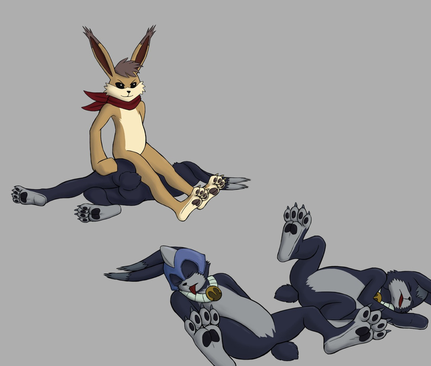 amazing analpaladin_(artist) battle canine evil_hare feet fight good_hare hare kickass knockout lagomorph mammal monster monster_farm monster_rancher monster_rancher_(copyright) monsterfarm paws rabbit rancher winning モンスターファーム