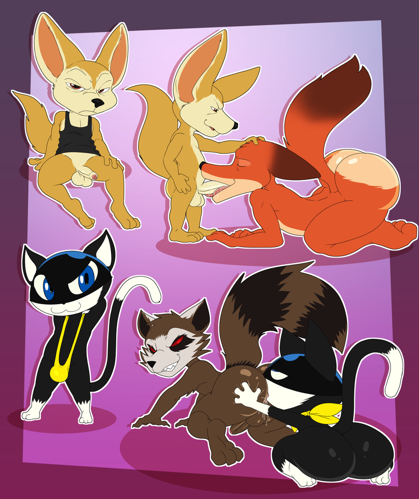 absurd_res anal big_butt butt canine cat disney feline fellatio fennec finnick fox guardians_of_the_galaxy hi_res jerseydevil male male/male mammal marvel morgana_(persona) nick_wilde oral penis raccoon rimming rocket_raccoon sex zootopia